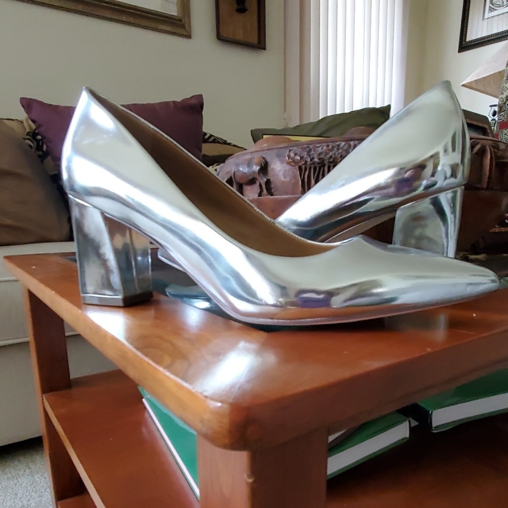 Silver Reflective Pumps
